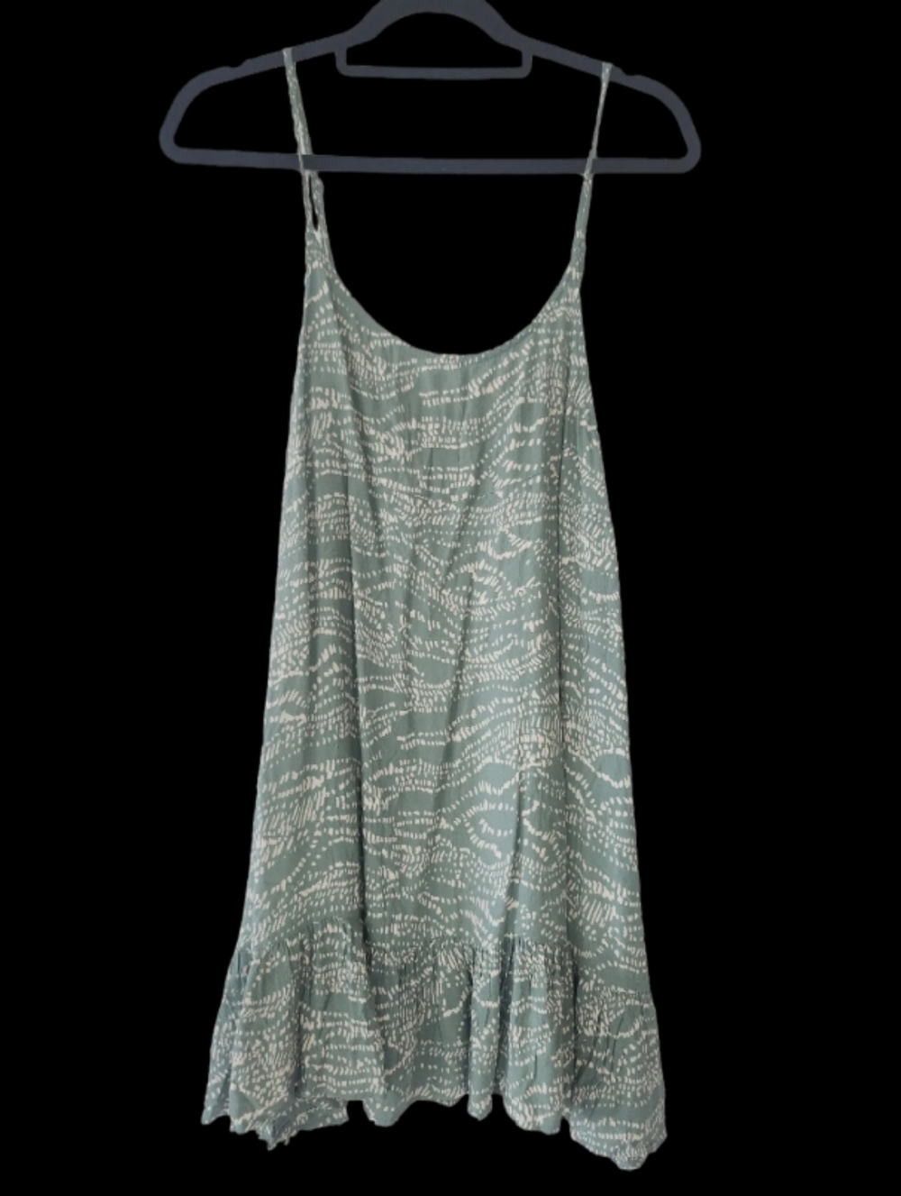 Urban Outfitters Light Green Printed Spaghetti-Strap Mini Dress